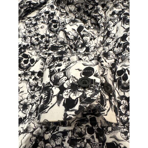 Hawaiian Skulls slim Button Down AOP all over print Shirt Eight-X 2XL 23x29 xxl - Picture 7 of 7